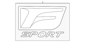 Емблема напис крила F Sport передня ліва Lexus LX 22-26