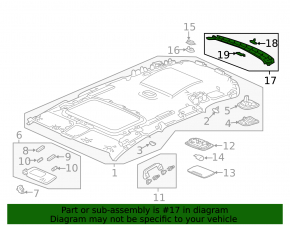 Накладка потолка задняя Honda CRV 17-22 серая, царапины