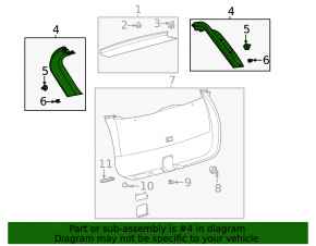 Обшивка двери багажника левая Ford Escape MK4 20-26