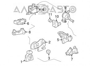 Подушка двигателя левая Lexus Hs250h 10-12