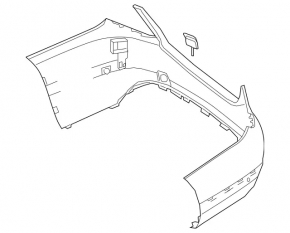Бампер задній голий Mercedes C-class W205 300 15-18