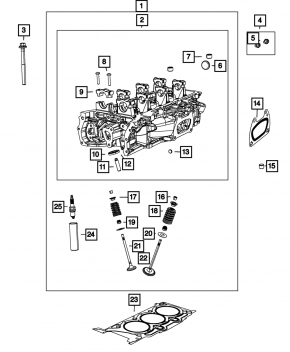 Головка блока цилиндров в сборе левая Jeep Cherokee KL 14-22 3.2