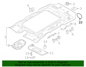 Решетка динамика обшивки потолка правая Volvo XC60 18-26 серая