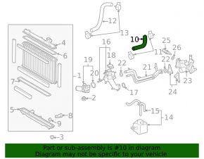 Патрубок охлаждения верхний короткий Lexus GS300 GS350 GS450h 06-11