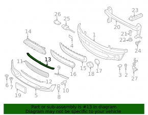 Молдинг решітки радиатора grill Mini Cooper R56 R58 11-15 верхній