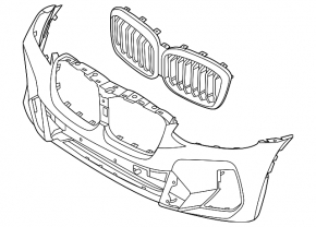 Решетка радиатора BMW X3 G01 22-24 Shadow Line, без камеры