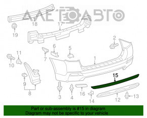 Молдинг заднего бампера Toyota Highlander 11-13 хром