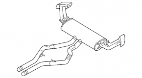 Глушитель задняя часть бочка с резонатором BMW X5 F15 14-18 4.4T Base