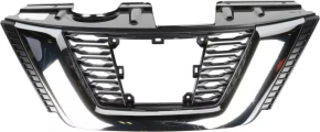 Грати радіатора grill Nissan Rogue 17-18 під камеру, під радар, під квадратну емблему, без емблеми