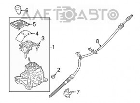 Ручка АКПП Mazda 6 14-17 кожа черная