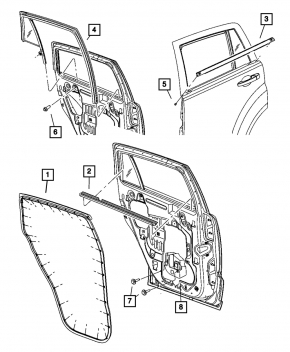 Уплотнитель дверного проема задний левый Jeep Compass 11-16