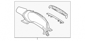 Обрамления щитка приборов Mazda CX-5 21-23 кожа черная, вставка серая, под 10.3"