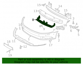 Крепление переднего бампера центральное VW CC 13-17 рест