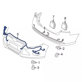 Проводка переднего бампера Ford C-max MK2 13-18 usa под птф и 6 парктроников