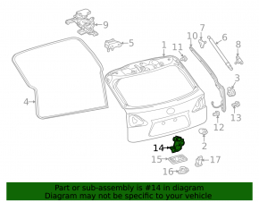 Замок двери багажника Lexus RX350 RX450h 10-15