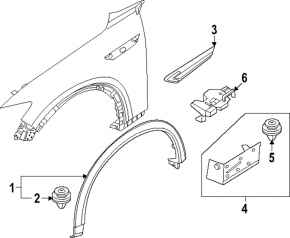 Молдинг переднього крила лівий Mazda CX-90 24-26 PHEV