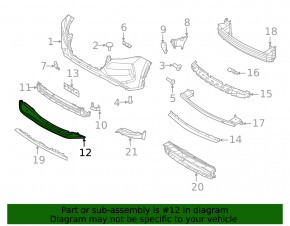 Губа переднего бампера Nissan Rogue 21-23 SV, SL, Japan build, без птф