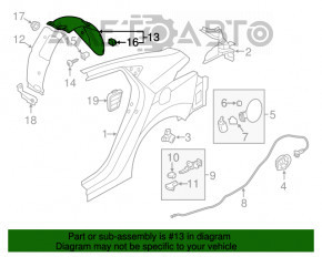 Подкрылок задний левый задняя часть Hyundai Elantra UD 11-16