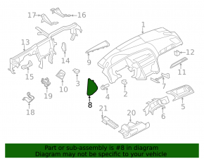 Накладка торпеды боковая правая Audi Q5 8R 09-17 серая