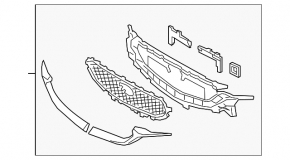 Грати радіатора grill Mazda CX-5 17-21 без радара FPS