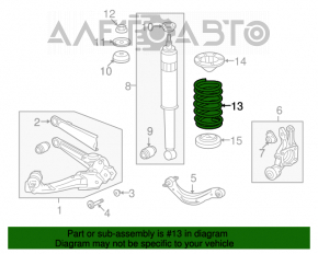 Пружина задняя левая Honda Civic 4d 06-09
