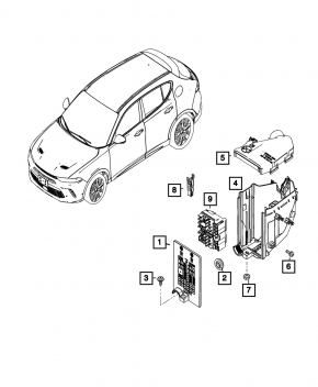 Крышка подкапотного блока предохранителей Jeep Compass 17-21 боковая