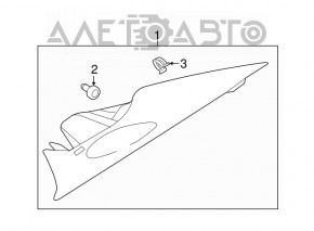 Накладка задней стойки правая Hyundai Sonata 15-17 бежевая, царапины