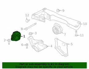 Подушка двигуна права BMW X3 F25 15-17 2.0d