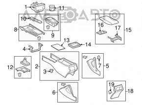 Консоль центральная подлокотник Toyota Camry v40 серый