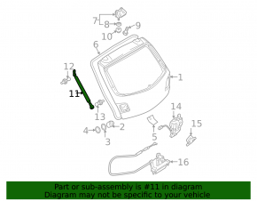 Амортизатор двери багажника левый Mazda3 03-09 HB