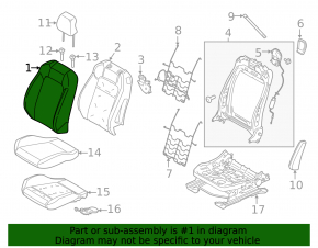 Водительское сидение Ford Mustang mk6 15-23 без airbag, купе, кожа