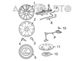 Защита колпак запасного колеса нижний малый Lexus RX300 RX330 RX350 RX400h 04-09