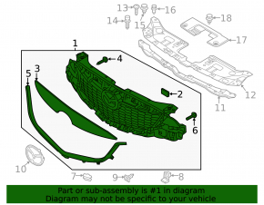 Решетка радиатора grill Mazda CX-5 15-16 в сборе со значком, трещина, слом креп, царапины, песок