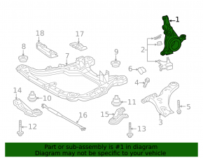Цапфа со ступицей передняя левая Toyota Highlander 08-13