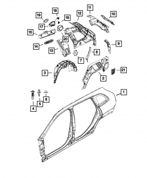 Подкрылок задний правый Jeep Cherokee KL 14-18 тип 2