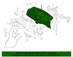 Торпедо передняя панель без AIRBAG Hyundai Elantra UD 11-13 дорест черн