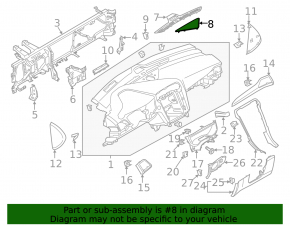 Накладка торпеды центральная под динамик Ford Fusion mk5 17-20 черная