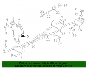 Кронштейн приемной трубы правый BMW X5 F15 14-18 4.4T