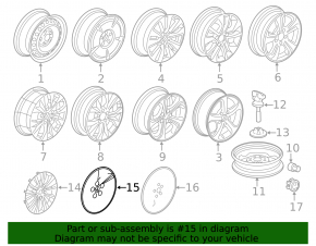 Колпак колесный R16 Honda Civic 11-15 15"