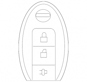 Ключ smart key Nissan Rogue 14-18 4 кнопки, обломан