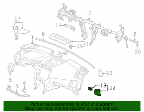 Накладка передней панели боковая левая Subaru Forester 19-24 SK черная