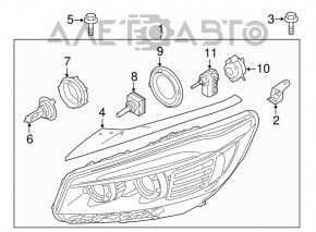 Фара передняя левая Kia Sorento 16-18 дорест led