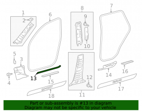 Накладка порога передняя правая Toyota Rav4 06-12