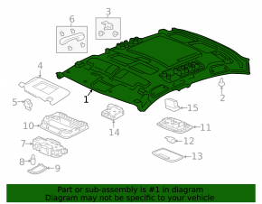 Обшивка потолка Honda Civic X FC 16-17 4d серый без люка