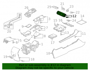 Накладка центральной консоли Honda Civic XI FE/FL 22-26 черная, под прикуриватель, 2 USB