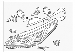 Фара передняя левая Hyundai Sonata 15-17 usa