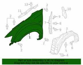 Крило переднє праве Mitsubishi Outlander 14-14 ES, GT, SE