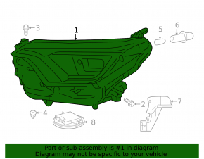 Фара передняя правая Toyota Rav4 16-18 LED, под полировку