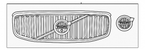Решетка радиатора grill со значком Volvo XC60 18-21 без камеры