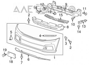 Губа переднего бампера VW Passat b8 16-19 USA царапины